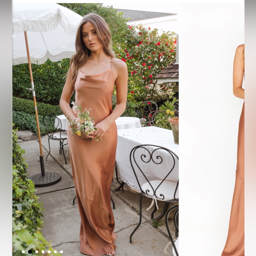 Tuscany Maxi Slip Dress Show Me Your Mumu in copper
